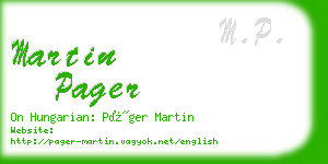 martin pager business card